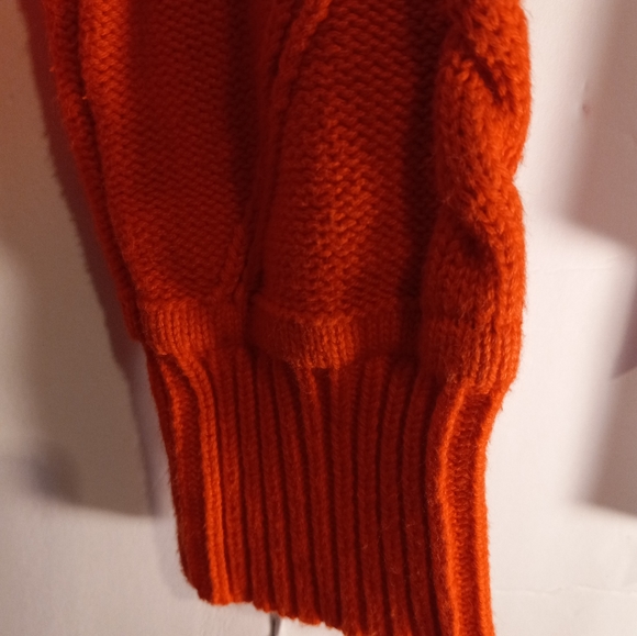 Cabi Mock Neck Cardigan Medium Long Sleeves Orange Botton Down Sweater Preppy - Picture 8 of 15